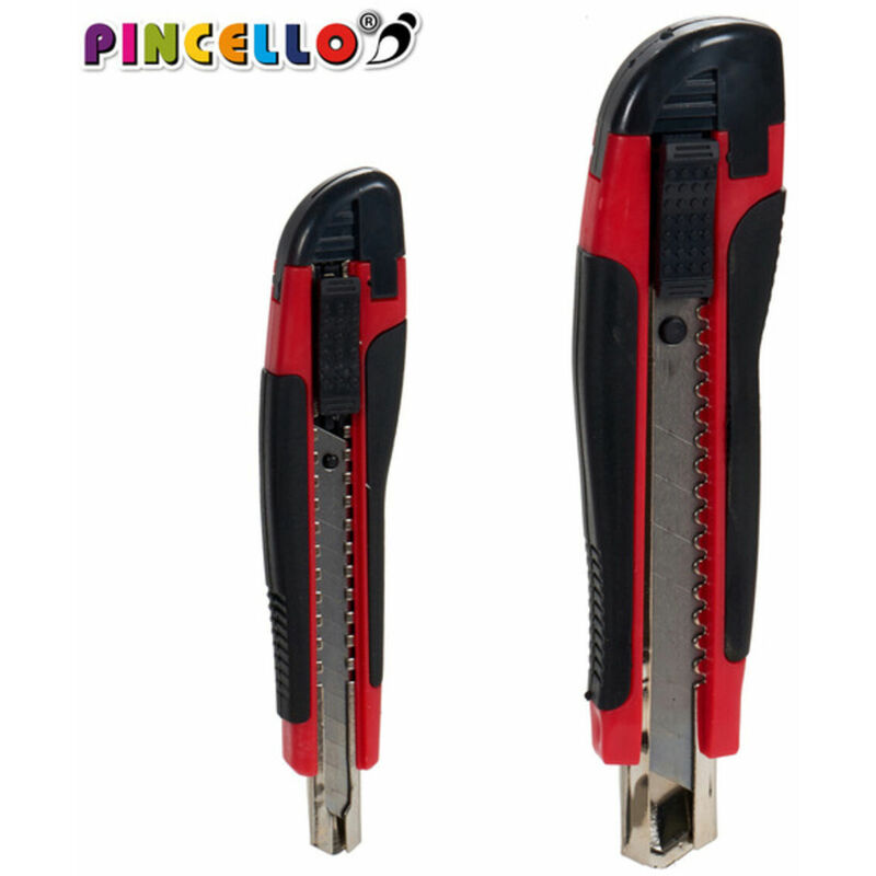 

Pincello Cúter Profesional Negro Rojo Metal Plástico (2 Piezas) (2,5 x 21 x 9 cm)