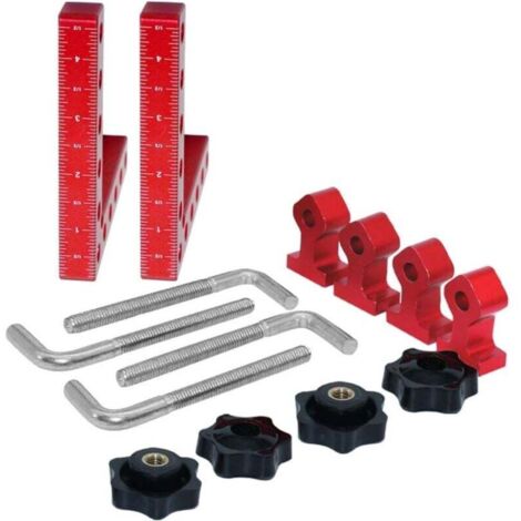 Pinces à angle droit de 14 cm - Équerre de positionnement à 90 degrés pour des tâches de travail du bois et de soudure sûres et précises (Rouge 2 Pack)