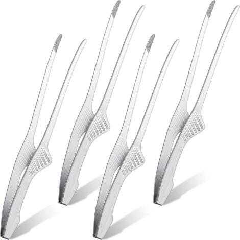 Pinces à barbecue coréennes et japonaises, ustensiles de cuisine antidérapants en acier inoxydable pour servir les aliments, les salades et pour le camping - AquaForge