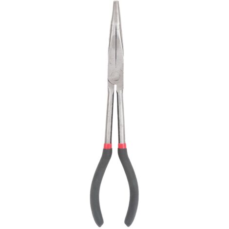 Pinces à bec courbé à 45° avec manche long de 28 cm, poignée plastique, outil de bricolage en acier