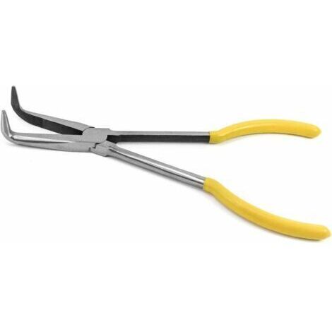 Pinces à Bec Courbé, Pinces à bec long, 270mm / 11", courbure à 90 degrés, pour difficiles à atteindre les espaces étroits