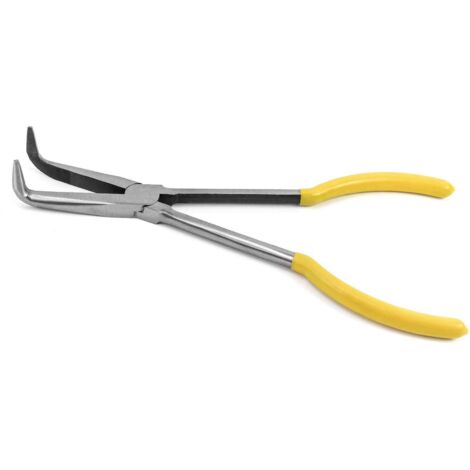 Pinces à Bec Courbé, Pinces à bec long, 270mm / 11", courbure à 90 degrés, pour difficiles à atteindre les espaces étroits