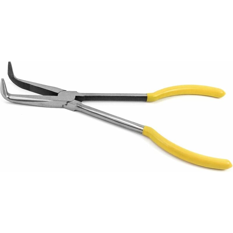 Pinces à Bec Courbé, Pinces à bec long, 270mm / 11', courbure à 90 degrés, pour difficiles à atteindre les espaces étroits