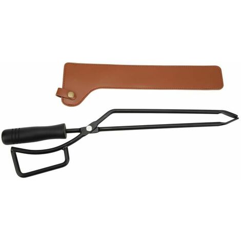 Pinces de cheminée, pinces à bois de chauffage en acier inoxydable Grappin  de bûches avec poignée en bois - Pince à charbon de bois Outils de cheminée  Accessoires (1pc, Noir)