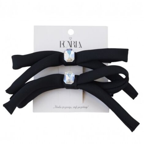 Pinces à cheveux ECARLA - SP339 nœuds noirs avec cristal (lot de 2)