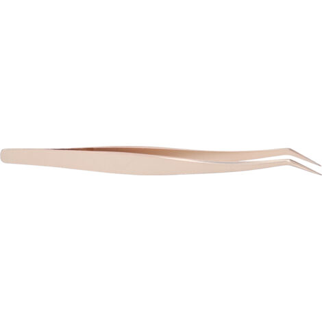 Pinces à cils en acier inoxydable, pointes fines pour extensions de cils - Style courbé doré