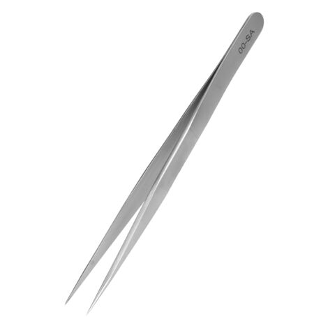 Pinces à cils en acier inoxydable, pointues et droites pour extensions et nail art (manche épais 00SA)
