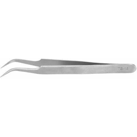 Pinces à Cils Professionnelles Anti-Statiques en Acier Inoxydable pour Extensions (TS-15-Courbé)