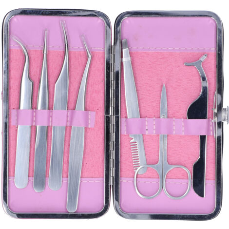 Pinces à Cils Professionnelles en Acier Inoxydable, Ciseaux à Sourcils et Outils pour Extensions de Cils