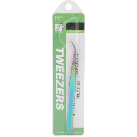 Pinces à Cils Professionnelles en Acier Inoxydable pour Extensions et Pose - Outils Maquillage (12.5cm, Multicolore)