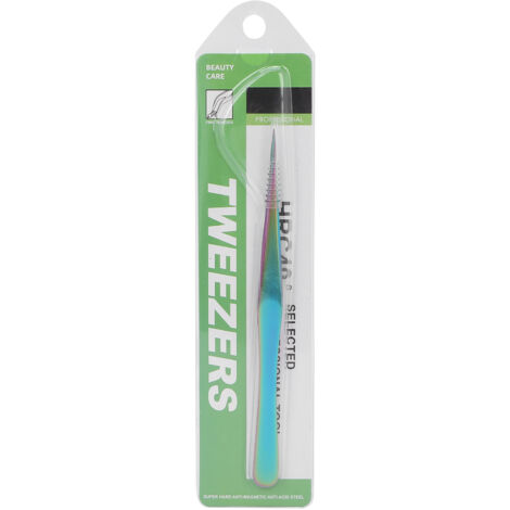 Pinces à cils professionnelles en acier inoxydable pour extensions et pose - Outils maquillage (12.7cm, multi-couleurs)
