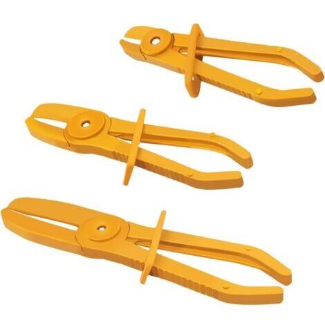 Pinces à Clamper les Durites,Pince a Collier Durite,Jeu de Pinces pour Durites,3PC Outil de Serrage pour Tuyaux Flexibles pour Serrage des Flexibles de Refroidissement et de Carburant,Jaune