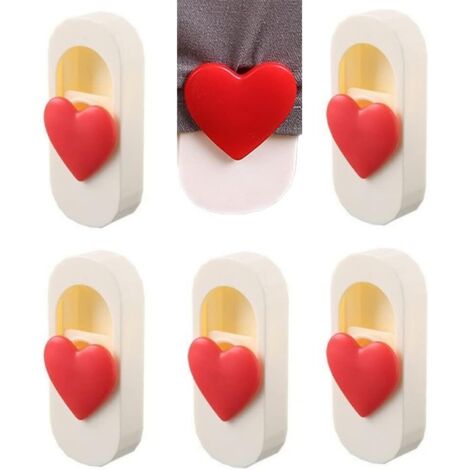 Pinces à couette rouges, en forme de cœur, antidérapantes, modèle 1