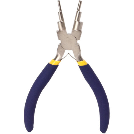 Pinces à fil 6 étapes multifonctionnelles pour bijoux DIY - Poignée ergonomique en acier carbone pour cintrage