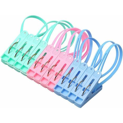 Pinces à linge en plastique épingles à cheveux clips de suspension12pièces Irisfr（Couleur aléatoire）