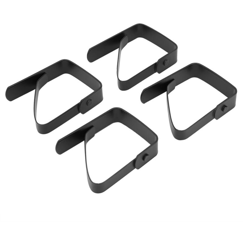 Pinces à Nappe 4pcs, Pinces à Nappe en Acier Inoxydable Antidérapantes, Pinces pour Table de Pique-Nique, Noir - Jeffergarden