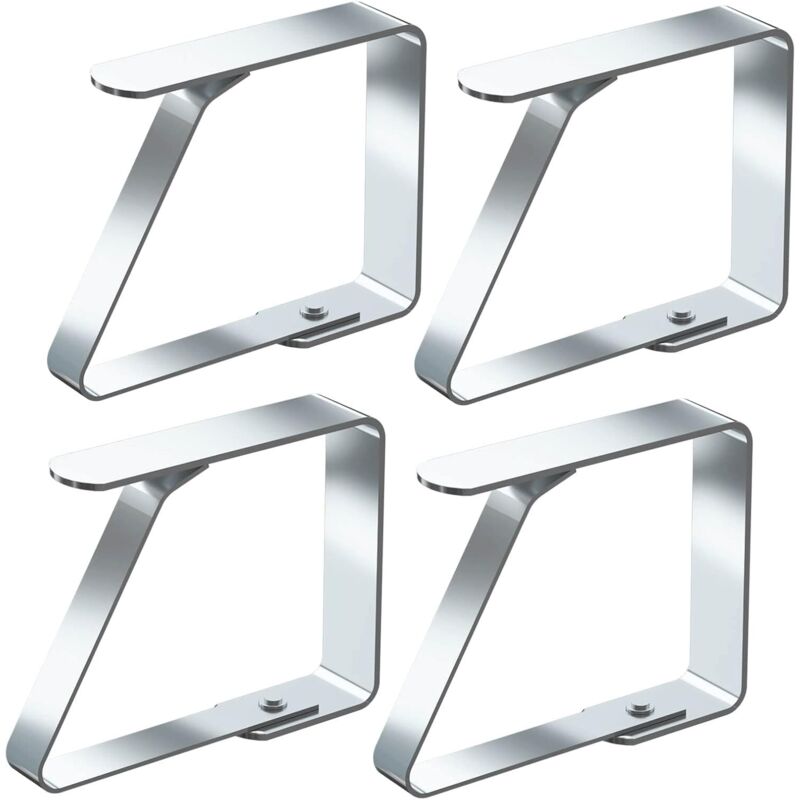 Pinces à Nappe Grandes Ensemble de 4 Acier Inoxydable Nappe Clips Anti-Glissant (7cm x 4 Pièces)