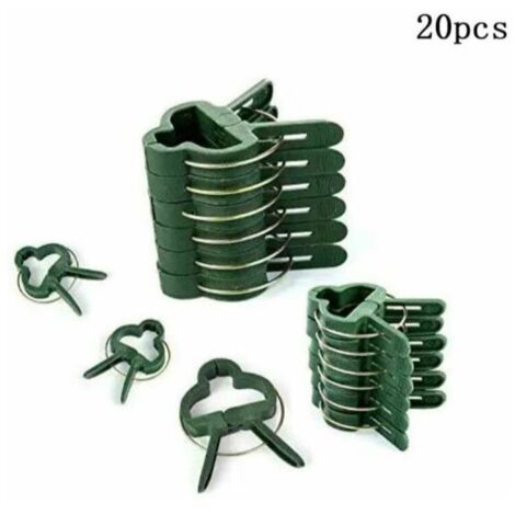 Pinces à plantes de jardin, lot de 20 pinces résistantes et réutilisables, idéales pour tuteurs de tomates et de vignes. 3 cm x 4 cm