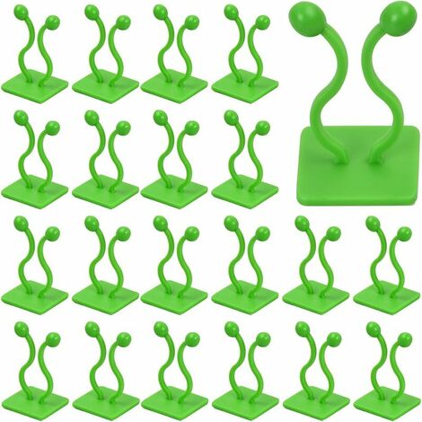 Pinces à plantes grandes 50 pièces Fixation murale pour plantes. Clips de fixation pour plantes grimpantes pour supports de fixation de plantes (vert)