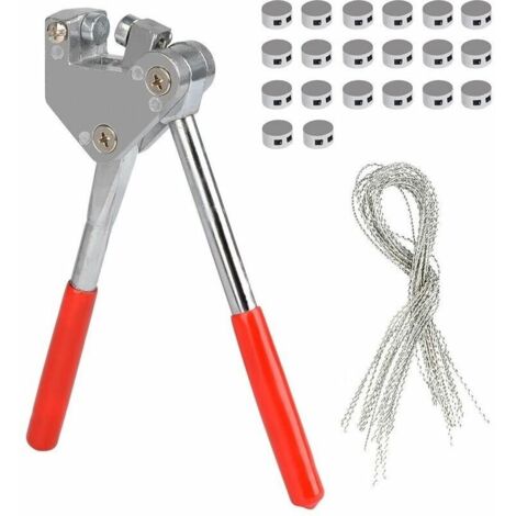 Pinces à sceller Set de pinces à plomb rouge 10 mm poignée en plastique (1x pince à cable de scellage + 20 x fils + 20 x fils de scellage)