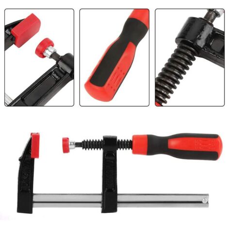 Pinces à tige de charpentier 4 pièces, pinces à vis en fonte malléable ensemble de pinces métalliques à dégagement rapide F Pinces de charpentier pour le travail du bois fixation de précision bricolag
