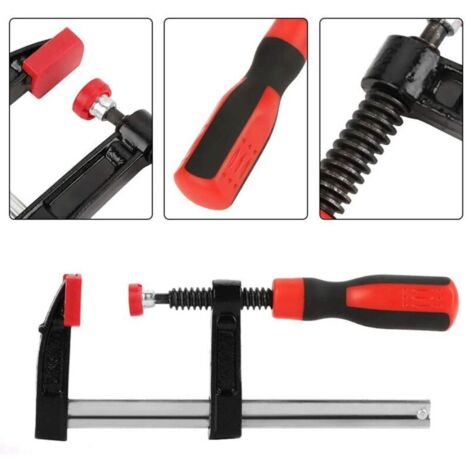 Pinces à tige de charpentier 4 pièces, pinces à vis en fonte malléable ensemble de pinces métalliques à dégagement rapide F Pinces de charpentier pour le travail du bois fixation de précision bricolag