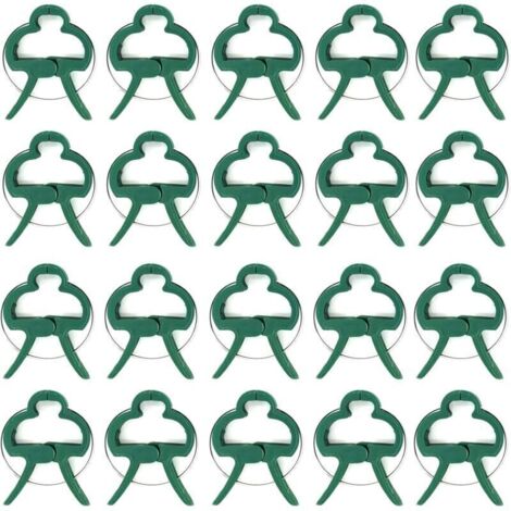 Pinces à tuteurage pour plantes – Lot de 20 pinces en plastique résistant et flexible, idéales pour tomates, roses et concombres