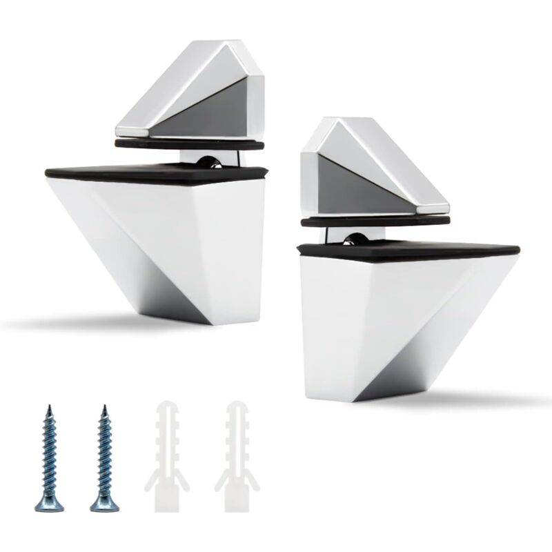 Pinces à verre, 3 à 23 mm, argentées, pour miroir et support d'étagère.