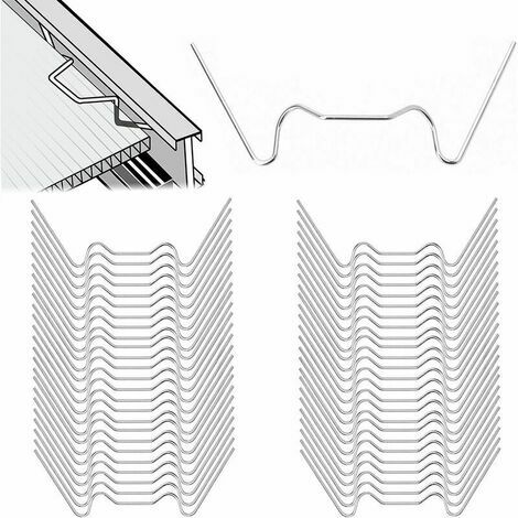 Pinces à verre pour serre, 125 Pcs W Pinces à serre en acier inoxydable Pinces à verre pour serre de jardin Pinces à verre pour serre de jardin, accessoires de serre en verre pour serre