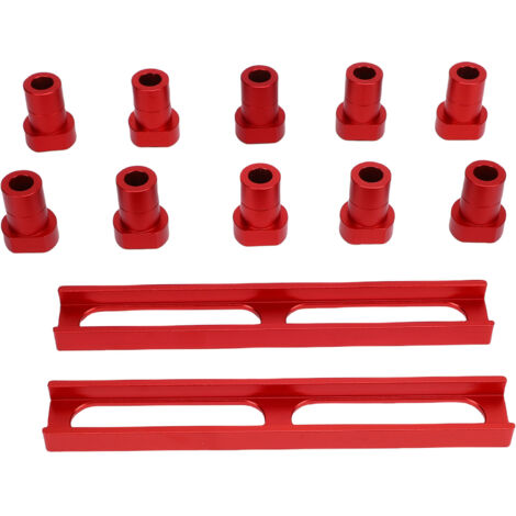 Pinces antidérapantes pour chiens d'établi, 10 pièces, en alliage d'aluminium, arrêts d'établi pour le travail du bois, 20mm de diamètre avec 2 pièces de Base rouge
