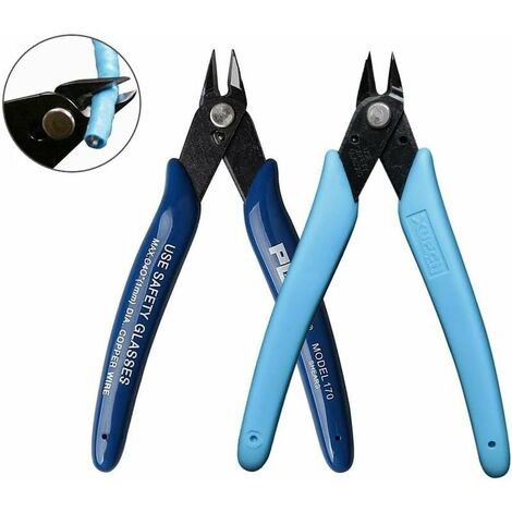 Pinces coupantes diagonale Pinces Coupantes de Côté, Pince Coupante Precision Cisaille Latérale Outil de Coupe pour Câble Électrique/Bijoux Réparation(2Pack)