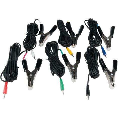 Pinces crocodiles avec code couleur, 6 pcs