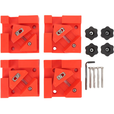 Pinces d'angle de couleur rouge, 4 pièces, pince à ressort réglable à Angle droit de 90 degrés pour le travail du bois