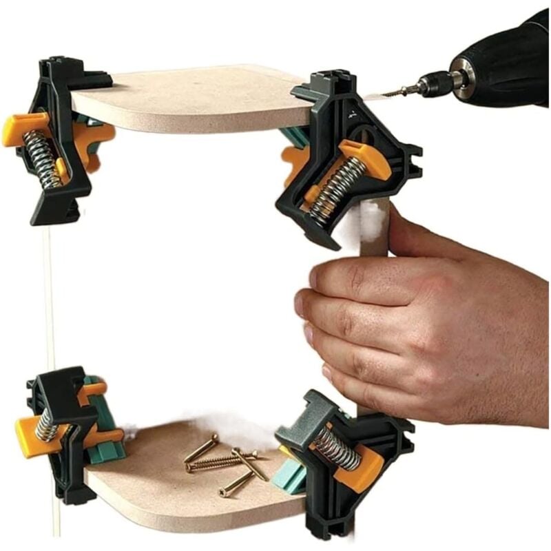 Pinces de banc 1/4 pièces coin de pince à bois 90 degrés cadre photo coin pince pince barre meubles positionnement montage Repaire outil à main pour