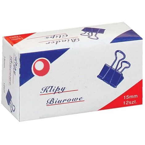 Pinces de bureau TITANUM 15 mm - 12 pièces, noires, métal