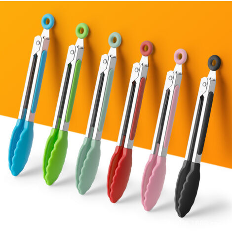 Pinces de cuisine en acier inoxydable 430 (lot de 6), résistantes aux hautes températures, idéales pour les barbecues en extérieur (protection anti-brûlure), outils de cuisine