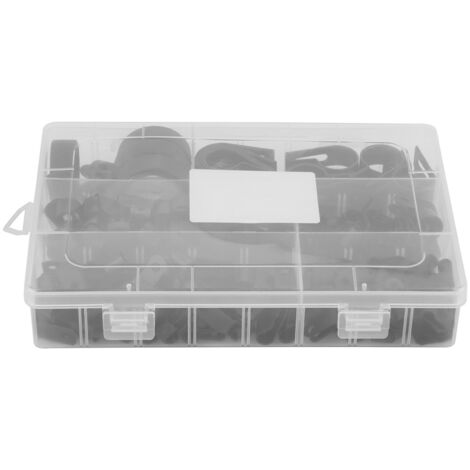 Pinces de fixation en plastique et Nylon P, 200 pièces, boîte assortie pour Kit de conduits de câbles (noir)