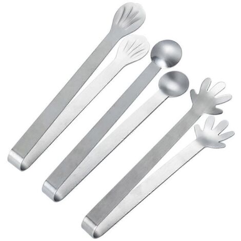 Pinces de paume en acier inoxydable, pinces alimentaires, pinces carrées à glaçons --