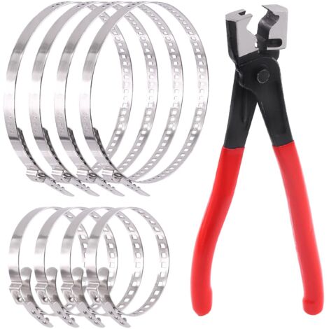 Pinces de pince de tuyau de 9Pcs à usage polyvalent avec petit et grand kit d'assortiment de pince de démarrage CV en acier inoxydable, Pinces à col Clic-R réglables pour la plupart