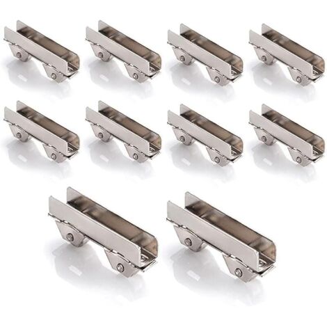 Pinces de roue de porte en verre, 10 pièces pinces de rouleau de porte coulissante en fer pour poulie de fenêtre de vitrine pour porte en verre d'armoire d'exposition épaisseur 8mm, largeur de fente