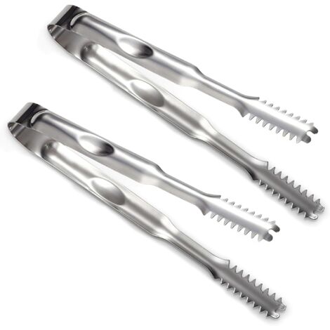 Pinces de service en acier inoxydable 18 cm, à dents antidérapantes pour buffet, cuisine, barbecue et présentation de salades