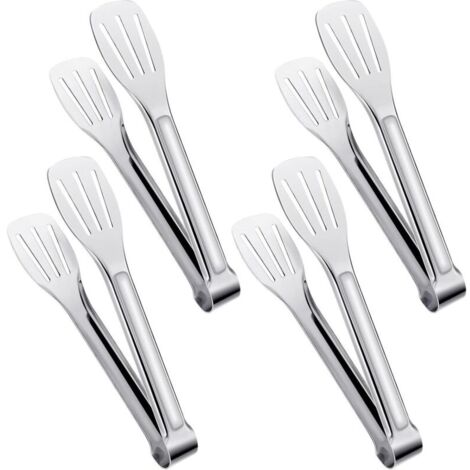 Pinces de service. pinces de cuisine. pinces à buffet. pinces alimentaires en acier inoxydable. petites pinces. lot de 4 (18 cm)