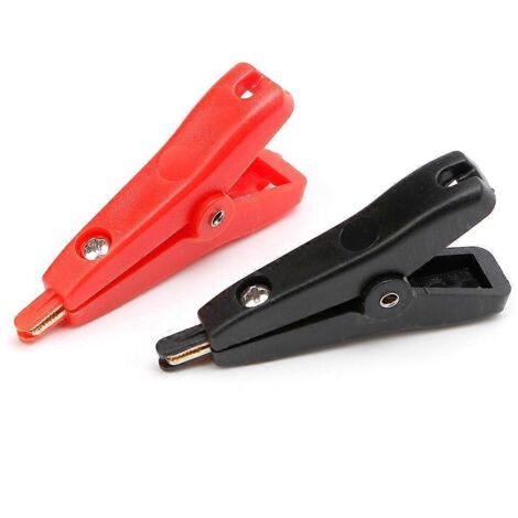 Pinces de test Kelvin à 4 pinces plaquées cuivre doré, 2 niveaux, noir et rouge, pour mesures LCR