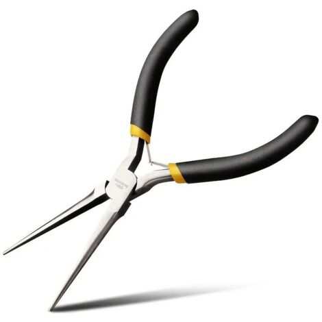 Pinces miniatures de précision 6 pouces à bec effilé non dentelé pour bijouterie et travail du fil