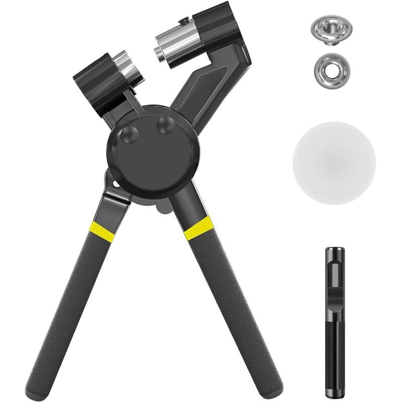 Pinces perforatrices, pinces à illets avec 500 presse-illets (diamètre intérieur : 10 mm), pince à illets idéale pour les tissus, bâches et voiles