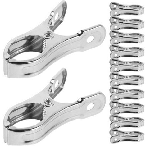 Pinces pour Bâche de Serrage en Acier Inoxydable 5.5 Cm Renforcées Lot de 10 Clips Robustes Anti-vent pour Fixation Film de Serrage et Filet de Jardin Accessoires Solide et