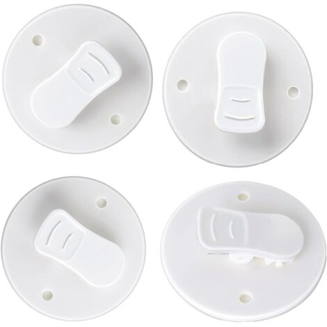 Pinces pour rideau de douche, 4 pièces, pinces anti-éclaboussures pour rideau, pince de protection coupe-vent, pour maintenir le rideau de douche et le rideau, pour camping-car, salle de bain