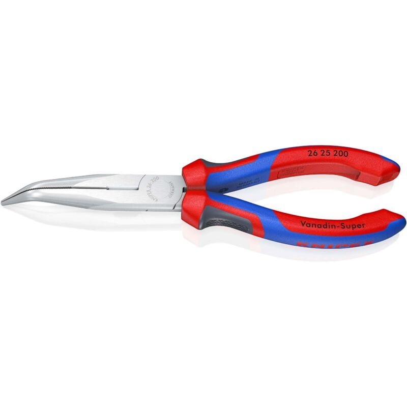 Knipex - 26 25 200 pour l'électronique et la mécanique de précision Pince plate à becs ronds coudée à 40° Acier électriqu
