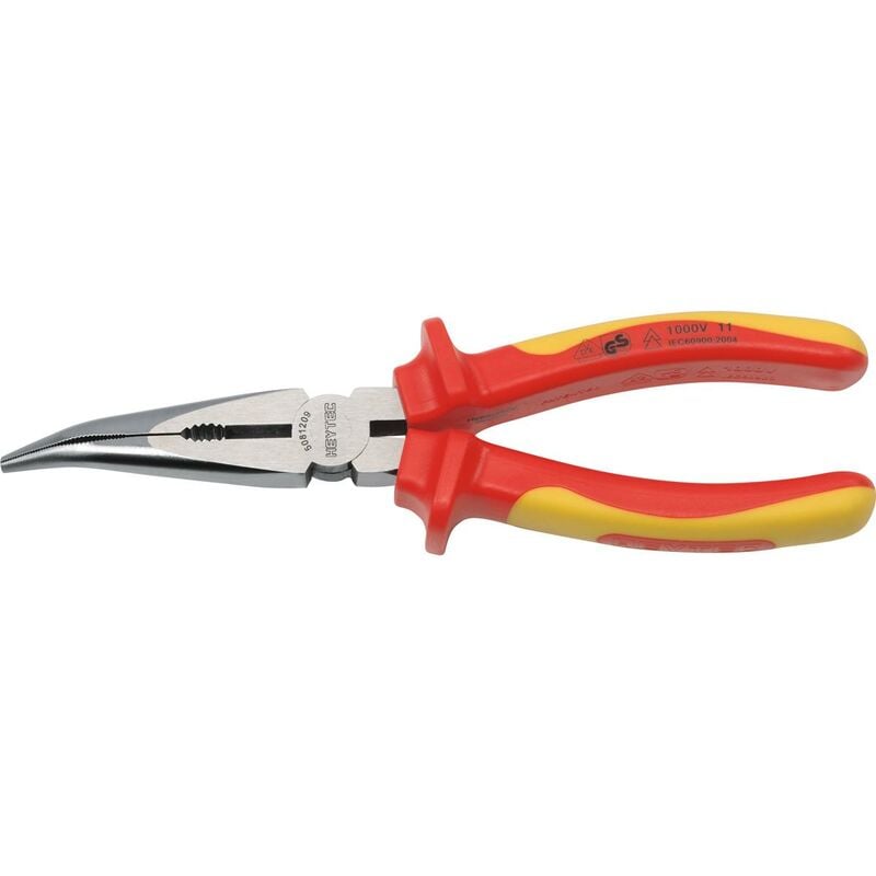 Heytec - pince becs demi-ronds,courbée 200MM vde