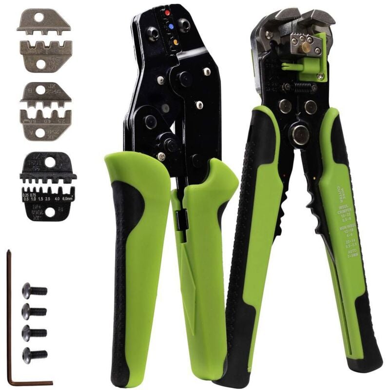 Quadrios - 22T015 22T015 Set d'outils de sertissage pour embouts de câble, pour cosses Faston, pour connecterus solaires